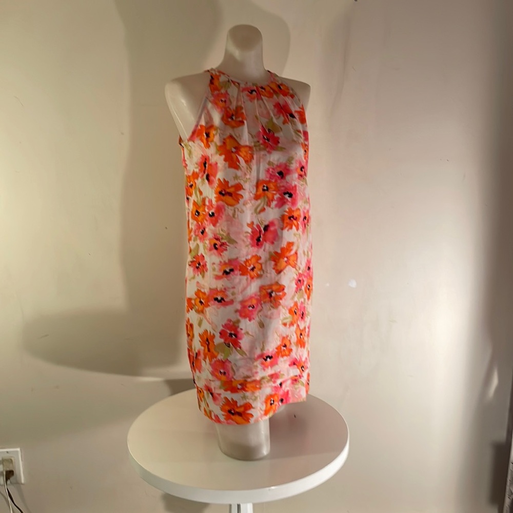 Ann Taylor dress, orange and pink floral pattern.  Sleeveless and so lovely!